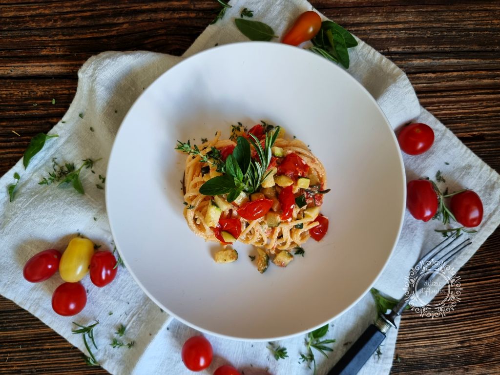 Spaghetti mit mediterranem Gemüse – delizie d&amp;#39;Amelia